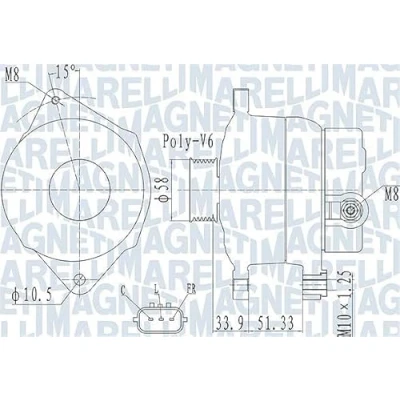 Afbeelding van Magneti Marelli Alternator/Dynamo 063732138010