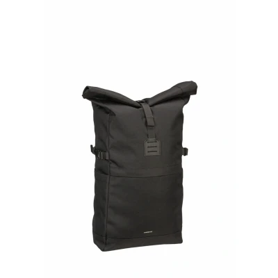 Afbeelding van Sandqvist Icon Rolltop laptop rugzak M black with leather