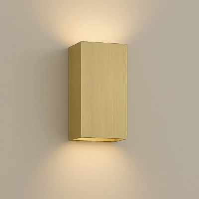 Afbeelding van Searchlight Square Wandlamp 6,7 X 15,5 Cm Goud