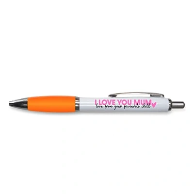 Afbeelding van Tongue in Peach Grappige nieuwigheid Push Pen Gift Balpennen I Love You Mum grap Stationair ORANJE PP146