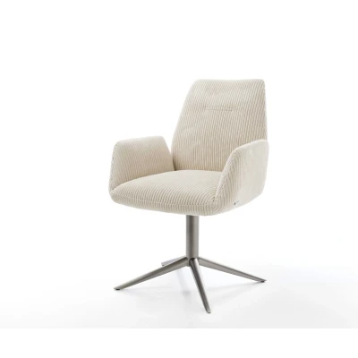 Afbeelding van DELIFE Draaistoel Zoa Flex koord beige kruispoot grafiet 360 draaibaar rocker functie pocketveer kern