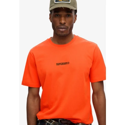 Afbeelding van Superdry Mannen Micro Logo Graphic T shirt met Losse Pasvorm Oranje Grootte: L