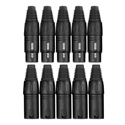 Afbeelding van Pronomic XFXM PLUG Black XLR stekkerset female/male 2 x set van 5 stuks