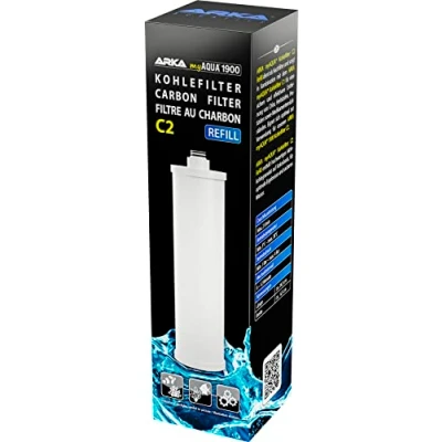 Afbeelding van ARKA myAQUA® 1900 koolstoffilter C2 navuller, voor het filteren van vuildeeltjes en verontreinigingen zoals roest zand, chloor, herbiciden, pesticiden medicijnresten uit water,