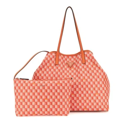 Afbeelding van GUESS Shopper Schoudertas G Wave Large 2 In 1 Tote Bag Orange Logo Oranje