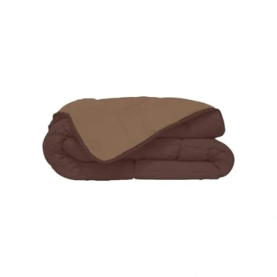 Afbeelding van Poyet Motte Calgary Dekbedovertrek Polyester Chocolade/Mokka, Polyester, Chocolat/Moka, 200x200x1 cm