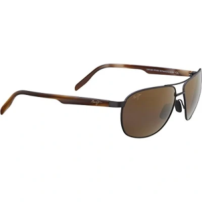 Afbeelding van Maui Jim Castles 7282M Zonnebril voor heren en dames, Mat zwart, chocoladebruin,
