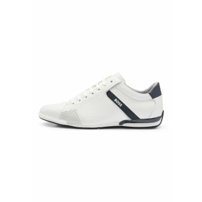 Afbeelding van BOSS SATURN_LOWP_LUX4 A_N Sportieve veterschoenen white, Heren, Maat: 40, White Leer