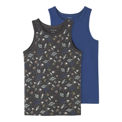 Afbeelding van NAME IT KIDS hemd NKMTANK set van 2 donkergrijs/blauw