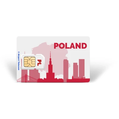 Afbeelding van Simkaart Polen 12GB Data + Onbeperkt Bellen Binnen Europa Prepaid Met Snel 4G/5G Internet En Op Reis In Airport Telecom