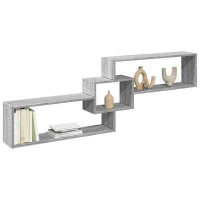 Afbeelding van vidaXL Wandkast 158x18x53 cm bewerkt hout grijs sonoma eikenkleurig