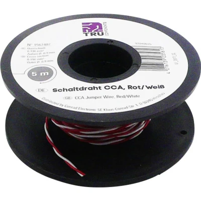 Afbeelding van TRU COMPONENTS 1567407 Schakeldraad 2 x 0.20 mm² Rood, Wit 5 m
