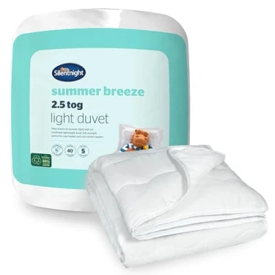 Afbeelding van Silentnight Summer Breeze 2,5 tog eenpersoonsdekbed Lichtgewicht laag zomerdekbed ideaal voor warme nachten en slapers hypoallergeen machinewasbaar Eenpersoons 200 x 135 cm