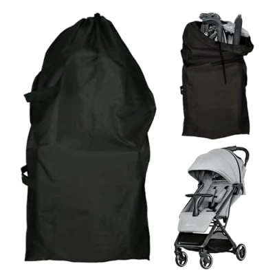 Afbeelding van Wisebom Transporttas voor kinderwagen, kinderwagentas vliegtuig, reizen, beschermhoes waterdichte buggy tas, vliegtuig baby&#039;s, kinderen, zwart, reis kinderwagentas,