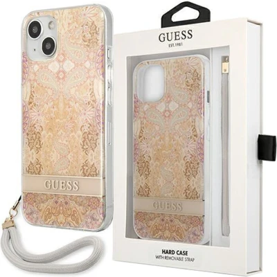 Afbeelding van Guess GUHCP13SHFLSD iPhone 13 mini 5.4 goud/goud hardcase bloemenband