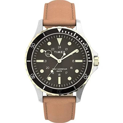 Afbeelding van Timex Navi TW2U55600 Horloge Leer Bruin Ø 41 mm