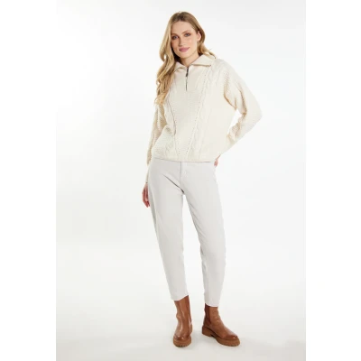 Afbeelding van DREIMASTER vintage Dames Gebreide Trui XS/S / Off White 100% Polyester