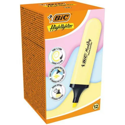 Afbeelding van Markeerstift plat BIC Marking Pastel, schuine punt