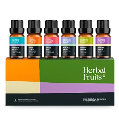 Afbeelding van Aerosoul® Herbal Fruit etherische oliënset, geurolie voor diffuser 6 (10 ml), aromatherapie oliën, 100% geurmengsels, aromaolie, premium kwaliteit