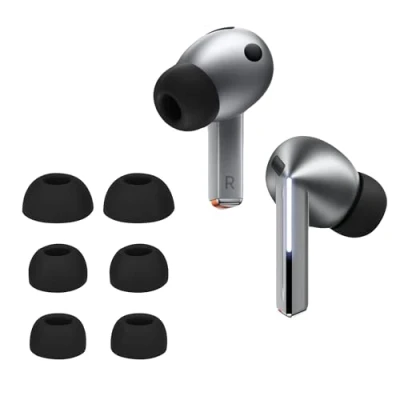 Afbeelding van kwmobile 6x cover voor in ear oortjes geschikt Samsung Galaxy Buds 3 Pro Vervangende oordopjes van siliconen zwart maten