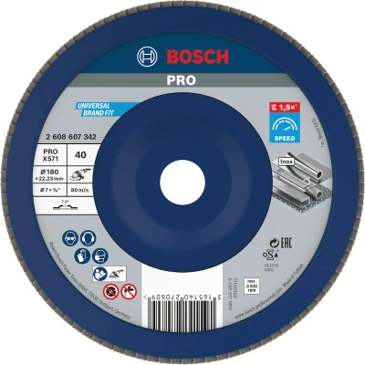 Afbeelding van Bosch Accessoires 1 Lamellenschijf 180 X571, Best for Metal recht, kunststof, 40 2608607342