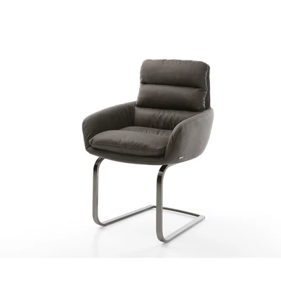 Afbeelding van DELIFE sledemodel Abelia Flex met armleuning microvelours antraciet vintage vlak grafiet