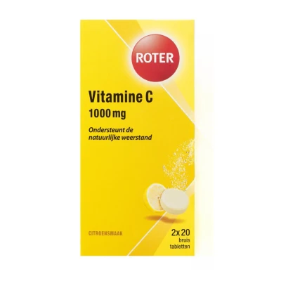 Afbeelding van Gratis Verzending: 2x Roter Vitamine C Bruis 1000 mg Citroen 2 x 20 bruistabletten