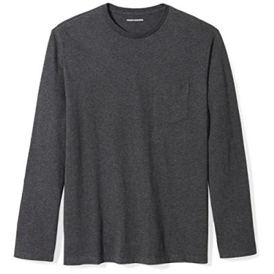 Afbeelding van Amazon Essentials Regular fit T shirt met lange mouwen, Charcoal Heather, S