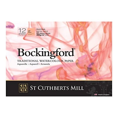 Afbeelding van ST CUTHBERTS MILL Bockingford Blok 12 vellen A3 grote zijde gelijmd, 300 g/m², gesatineerde korrel