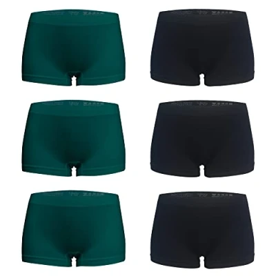 Afbeelding van Libella Damesslip in lage taille (verpakking van 6) naadloze onderbroek microvezel 3908, Zwart*3 donkergroen*3, XXL 3XL