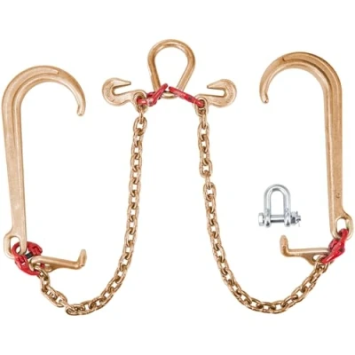 Afbeelding van VEVOR V flensketting, transportflens trekketting, klasse 80, breukvastheid 4,2 T met haken 10 x 6 cm J 38 15 peerschakelconnector kettingverkorter