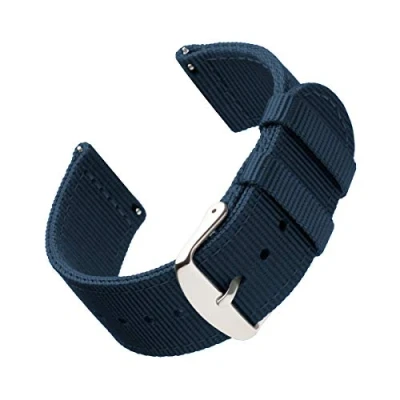 Afbeelding van Archer Watch Straps Vervangende Quick Release Horlogebanden van Hoogwaardig Nylon voor Dames en Heren, Horloges Smartwatches (Marineblauw, 22mm)