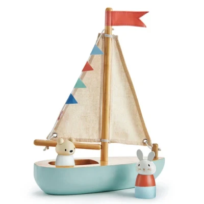 Afbeelding van Tender Leaf Toys Houten speelgoed zeilboot Sailaway