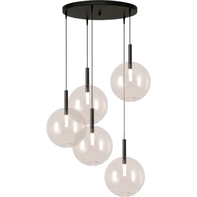 Afbeelding van Masterlight Lido clear Hanglamp Zwart 2862 05 00 50 5 2