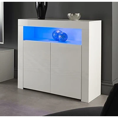 Afbeelding van MMT Furniture Designs Ltd SIb02White dressoir, hout, wit, 90 x 35 83 cm (B D H)