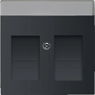 Afbeelding van B J Future Linear centraalplaat 2x mod.jack schuifjes mat zwart