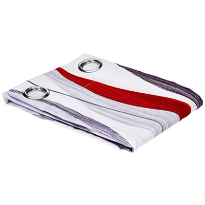 Afbeelding van Douceur d&#039;Intérieur ONDULYS ooggordijn, polyester, rood, 140 x 260 cm