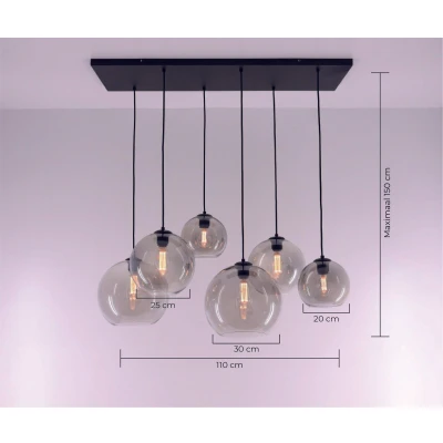 Afbeelding van EEF Hanglamp 6 Grey 6lichts 100cm