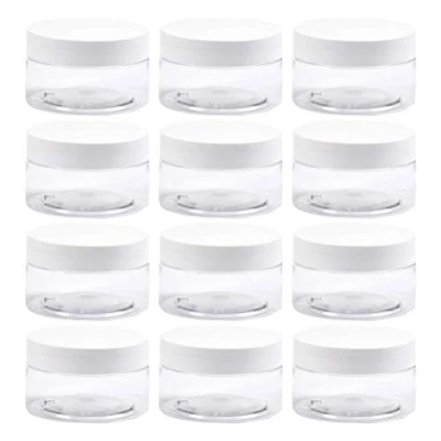 Afbeelding van BUYGOO 12 stuks 100 ml doorzichtige plastic potten met deksels kleine opslagcontainers transparante voor slijm, kruiden, bonen, peulvruchten en snacks meer Voedsel