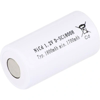 Afbeelding van Mexcel SC1800H Speciale oplaadbare batterij Sub C Geschikt voor hoge temperaturen, Flat top NiCd 1.2 V 1800 mAh