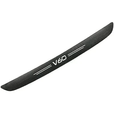 Afbeelding van Achterhoede Bumperbeschermer voor Volvo V60,Bumperbescherming van koolstofvezel,Achterbumperbeschermer de Achterste Kofferbakkuip,90cm,Black