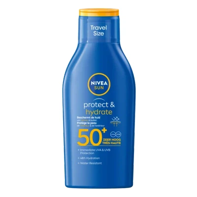 Afbeelding van 3x Nivea Sun Protect&amp;Hydrate Zonnemelk Travelsize SPF 50+ 100 ml