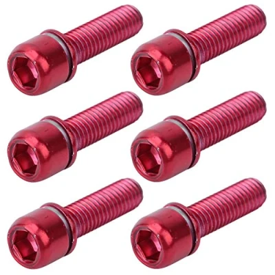 Afbeelding van Bicycle Stem Bolts Titanium Alloy M5 x 18mm Screw with Washers Set for MTB Stem(#1)