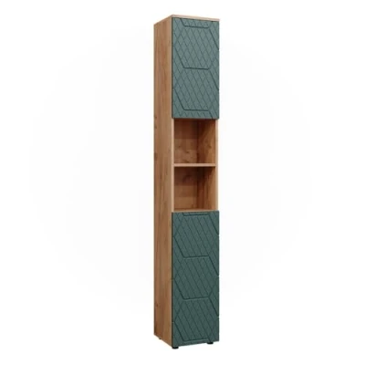 Afbeelding van Vicco Badkamermeubel Irma, Krachtige eik goud/Groen, 30 x 192 cm