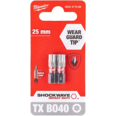 Afbeelding van Milwaukee Accessoires SchroefBIT ShW TX BO40 25mm 2pc 4932471585