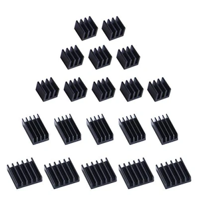 Afbeelding van GeeekPi Zwarte Heatsinks Voor Raspberry Pi 4 Model B, Aluminium met Thermische Geleidende Plakband 4B (Raspberry Board is niet inbegrepen)(5 Pack)