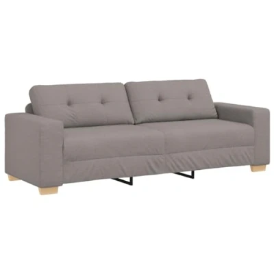 Afbeelding van vidaXL Bank Taupe Stof, Hout Middelgroot Duurzaam