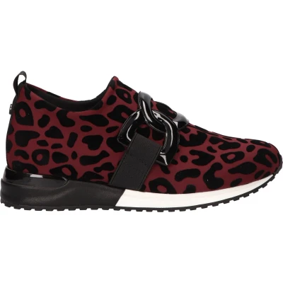 Afbeelding van La Strada Instapsneaker bordeaux luipaardprint dames maat 41