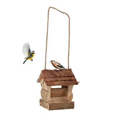 Afbeelding van relaxdays vogelvoederhuisje vogelhuisje voederhuisje hout hangend decoratie