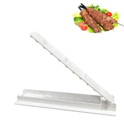 Afbeelding van TECKI Kebab Maker Witte Plastic BBQ vormdoos, Gereedschap voor Het Maken van Turkse Kebabs, Geschikt Keuken Familie Buiten Picknick, Beginners Camping